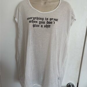White Graphic Women's Top